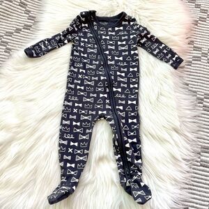 Cotton On Baby Boy Infant Navy White Bow Ties Sleeper Jumpsuit 6-12 Months